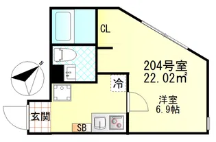 リバティ東門前【2階】の間取り