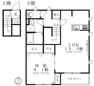 アビターレ【2階】の間取り