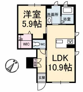 コンフォーティア引野【1階】の間取り