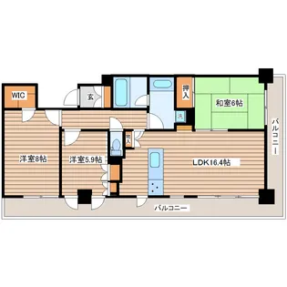レジディアタワー仙台【13階】の間取り