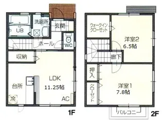 福島県いわき市泉町滝尻字御前田【一戸建】の間取り
