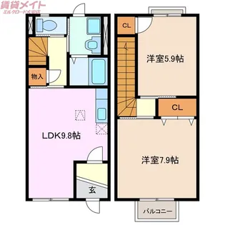 三重県三重郡菰野町大字菰野【一戸建】の間取り