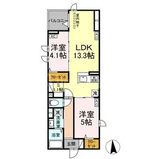 東京都足立区六町2【アパート】の間取り