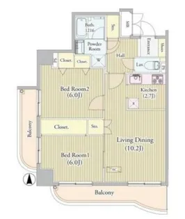 センテニアルタワー【9階】の間取り