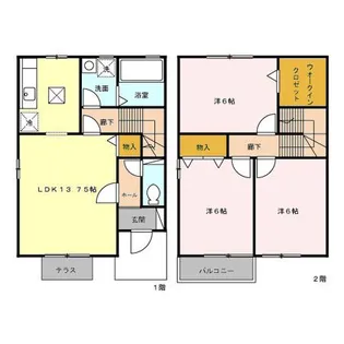 サニーハウス Eの間取り