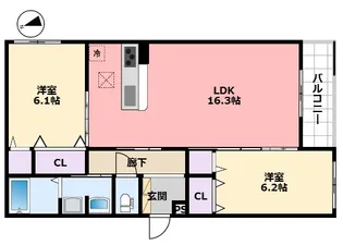 兵庫県西宮市甲子園六石町【アパート】の間取り