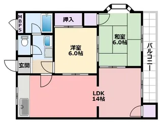 兵庫県西宮市甲子園網引町【マンション】の間取り
