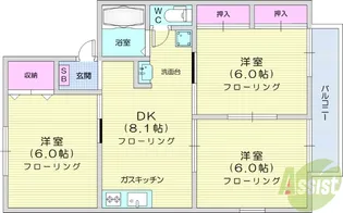 フォーレストみちあい【2階】の間取り