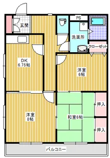 マンションヤマフク【2階】の間取り