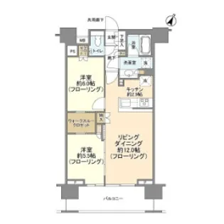 東京都新宿区若松町【マンション】の間取り