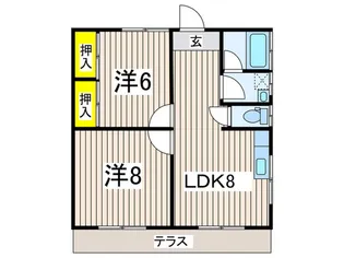 コーポ石渡E【1階】の間取り