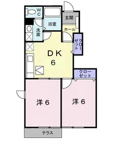 メゾンド・フロ-レ【1階】の間取り