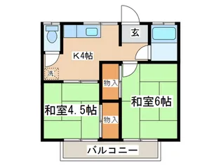 仲西荘【2階】の間取り