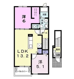 ルーベル春日G【2階】の間取り