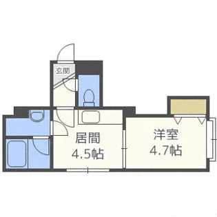 北海道札幌市中央区南十四条西6【アパート】の間取り
