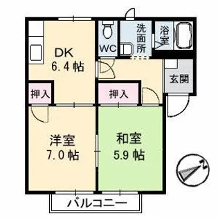 フレグランスまほろば A棟【1階】の間取り