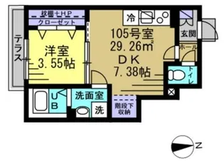 AJ南柏First【1階】の間取り