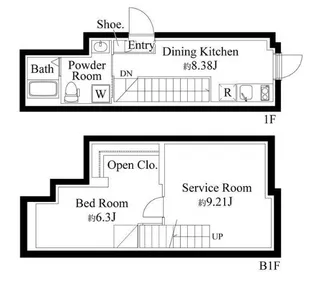 ファーヴァル代々木上原【1階】の間取り