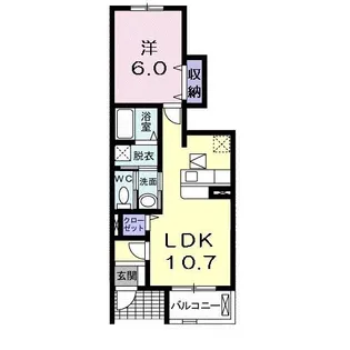 1LDKの間取り画像