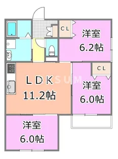 千葉県千葉市中央区星久喜町【アパート】の間取り