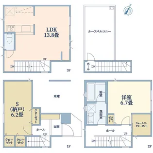 東京都渋谷区幡ヶ谷3【一戸建】の間取り
