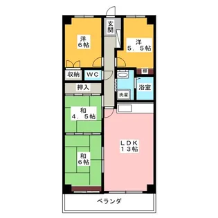 金山グランドハイツ【10階】の間取り