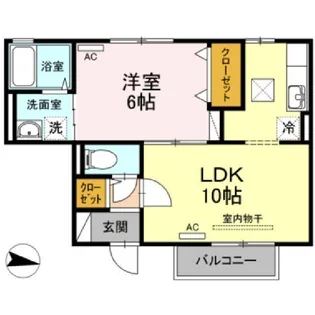 ファインシークB棟【1階】の間取り