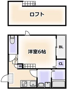 ハーモニーテラス桑津II【2階】の間取り