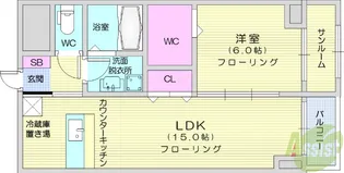 渡幸ベルメゾンDog&Cat【3階】の間取り