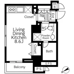 東京都港区南麻布5【マンション】の間取り