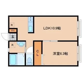 メゾンルノール【2階】の間取り