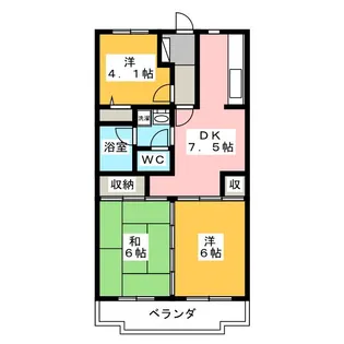 パルシオ西原1号棟【3階】の間取り