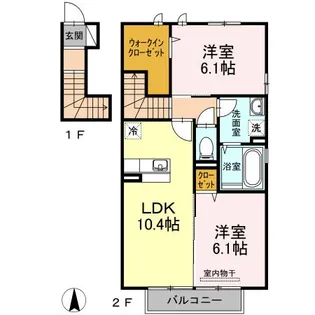 チェリーブロッソム C棟/D棟 C棟【2階】の間取り