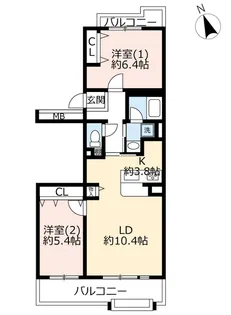 URパークサイド鎌ヶ谷【4階】の間取り