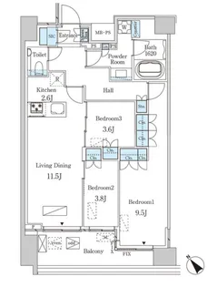 レガシス中目黒【14階】の間取り