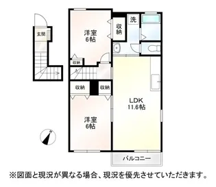 カレントハウスII【2階】の間取り
