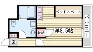 プライム英賀保【5階】の間取り