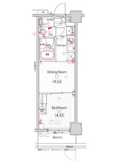 ガーラ・パークサイド亀戸【1階】の間取り