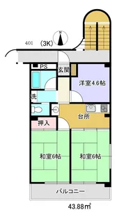 マンションリヴィエール【4階】の間取り