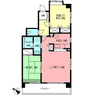 グランシャリオ(中白根)【4階】の間取り
