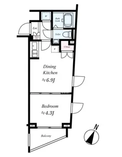 ビバリーホームズ東高円寺【4階】の間取り