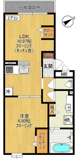 ウエストパーシモン【2階】の間取り