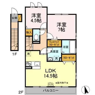 エアリーガーデンC棟【2階】の間取り