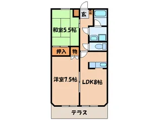 コ-ポ梅村B【1階】の間取り