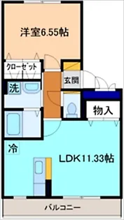 リブハイム沖町【1階】の間取り