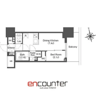 バウスステージ中野【8階】の間取り