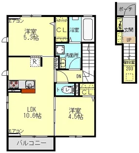 フロレスタ小山【2階】の間取り