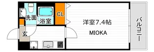 リアーレ北田辺【5階】の間取り
