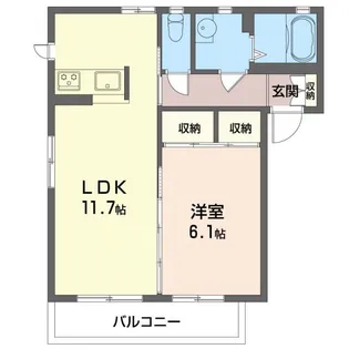 カトリーヌ F【2階】の間取り