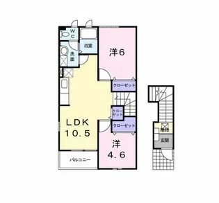 ガーデンヒルズ B【2階】の間取り